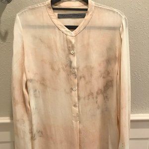 Raquel Allegra Sheer Button Down Blouse